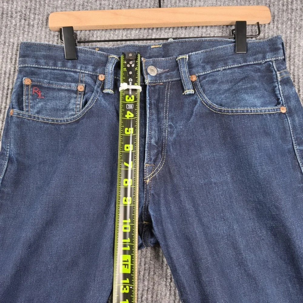 Polo Ralph Lauren 018 Slim Straight NY Jeans Mens 30x30 Dark Wash Blue RL Logo
